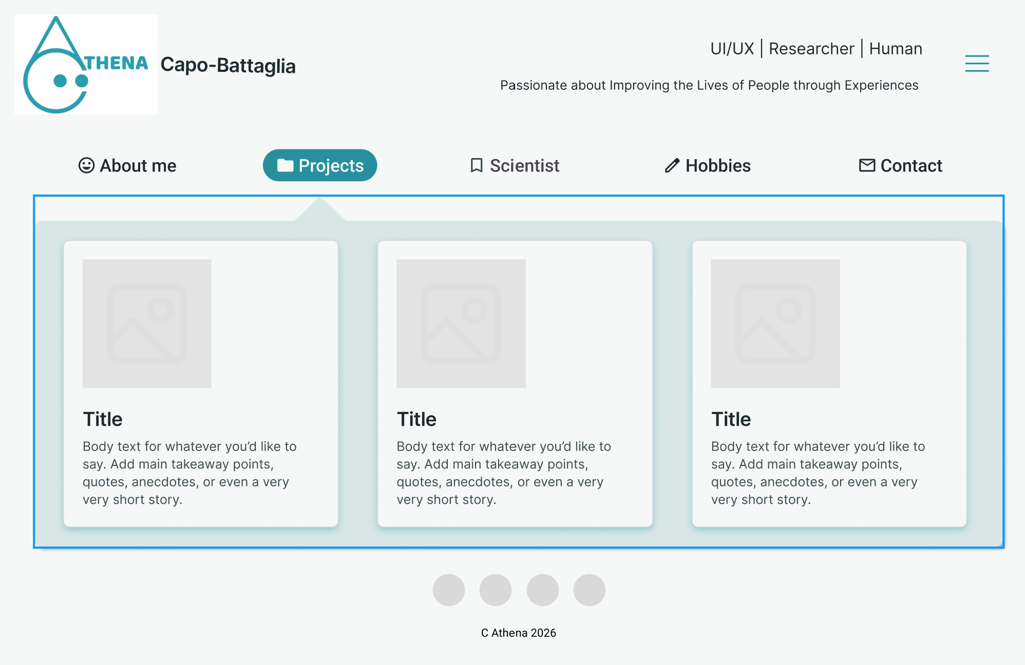 Athena holding a cap